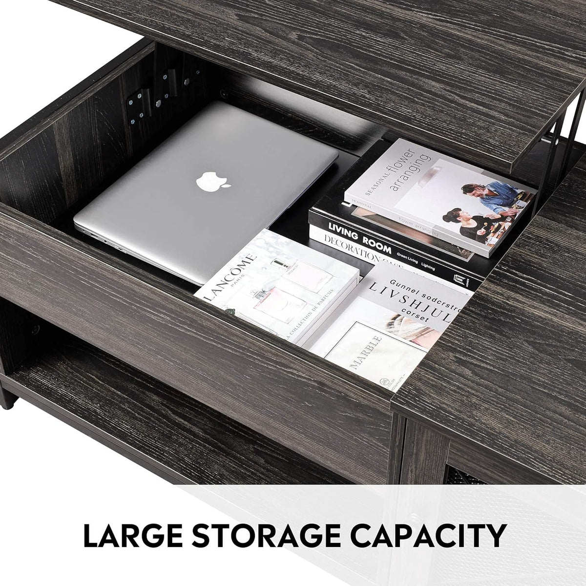 Industrial Lift Top Coffee Table with Hidden Compartment W390036