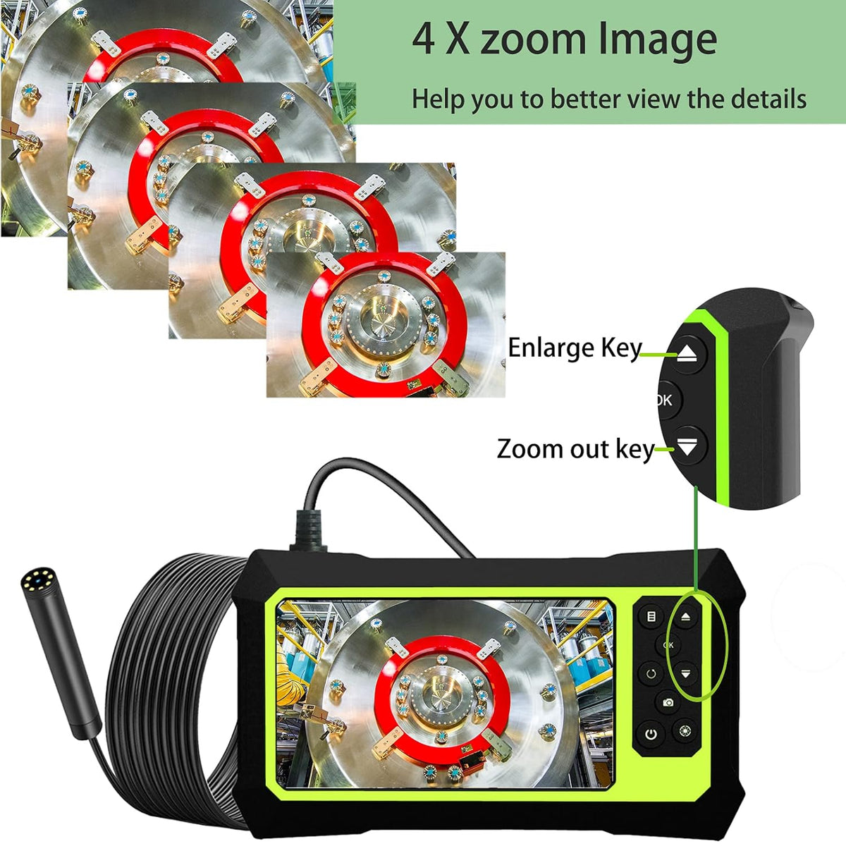 23FT 1080P HD Waterproof Endoscope Camera with 4.3 Inch LCD Screen D18621