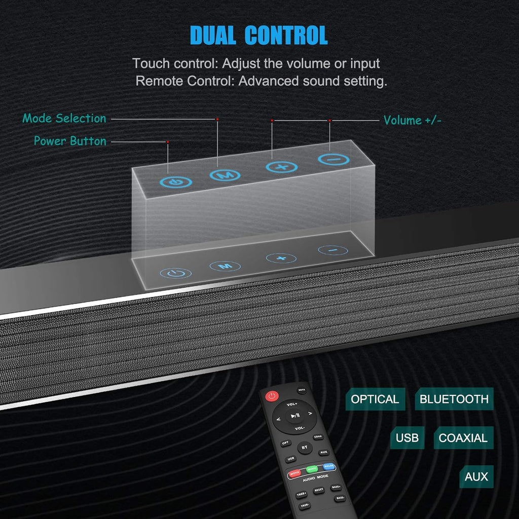 150W Wired & Wireless Bluetooth Sound Bar with Subwoofer P733263