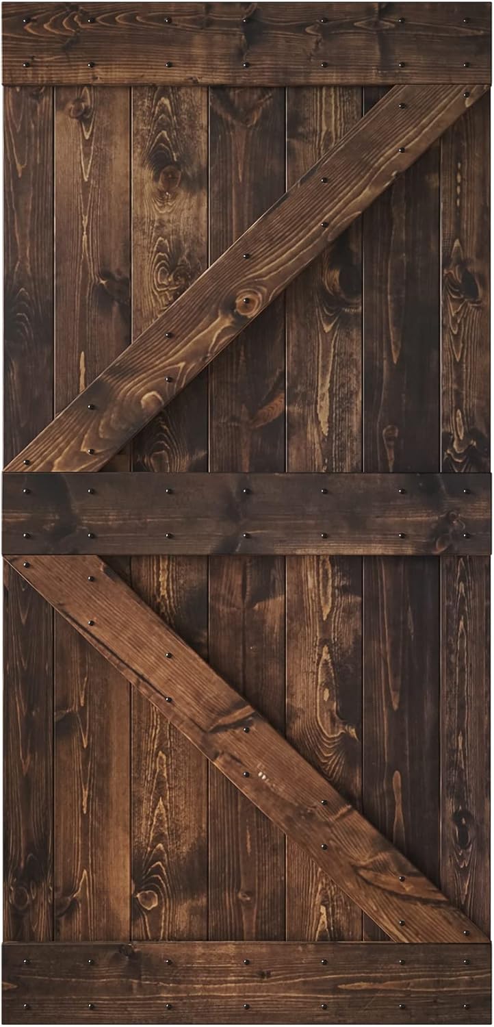 42 in x 84 in Knotty Wood Sliding Barn Door W4219