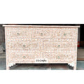 Pink Gray Hand Painted Wooden Chest of Drawers E323