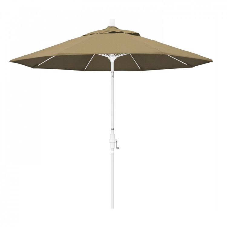 9& Patio Umbrella with Aluminum Pole Fiberglass Ribs Collar Tilt Crank Lift G76682