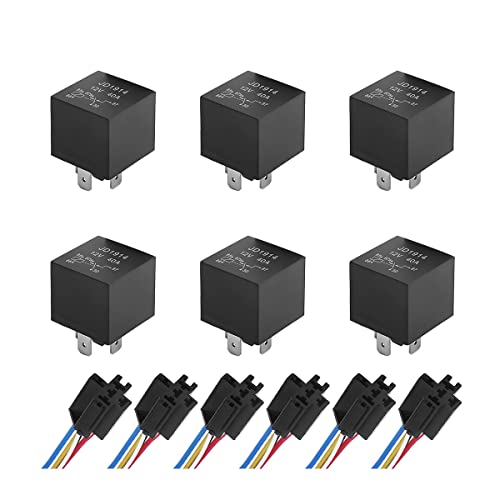 6 Pcs 12V 40 AMP Waterproof Automotive Relay and Harness Set N9446