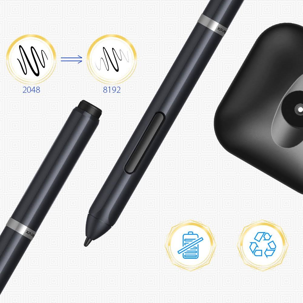 10x6.25 inch Digital Graphics Drawing Tablet with Battery-Free Stylus J67794