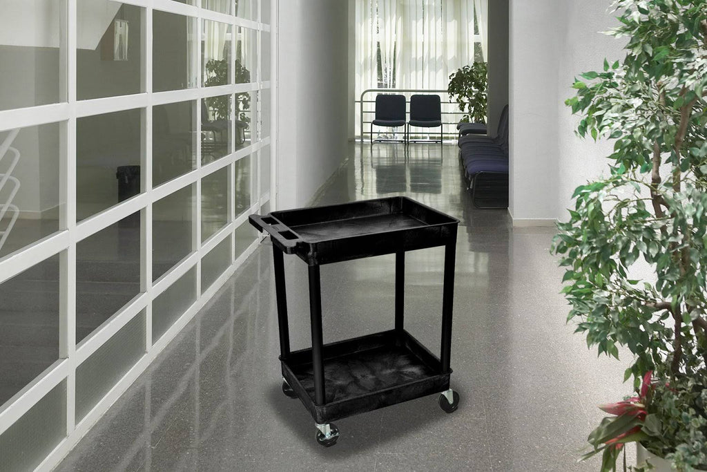 Black 2 Shelves Utility Cart Z658