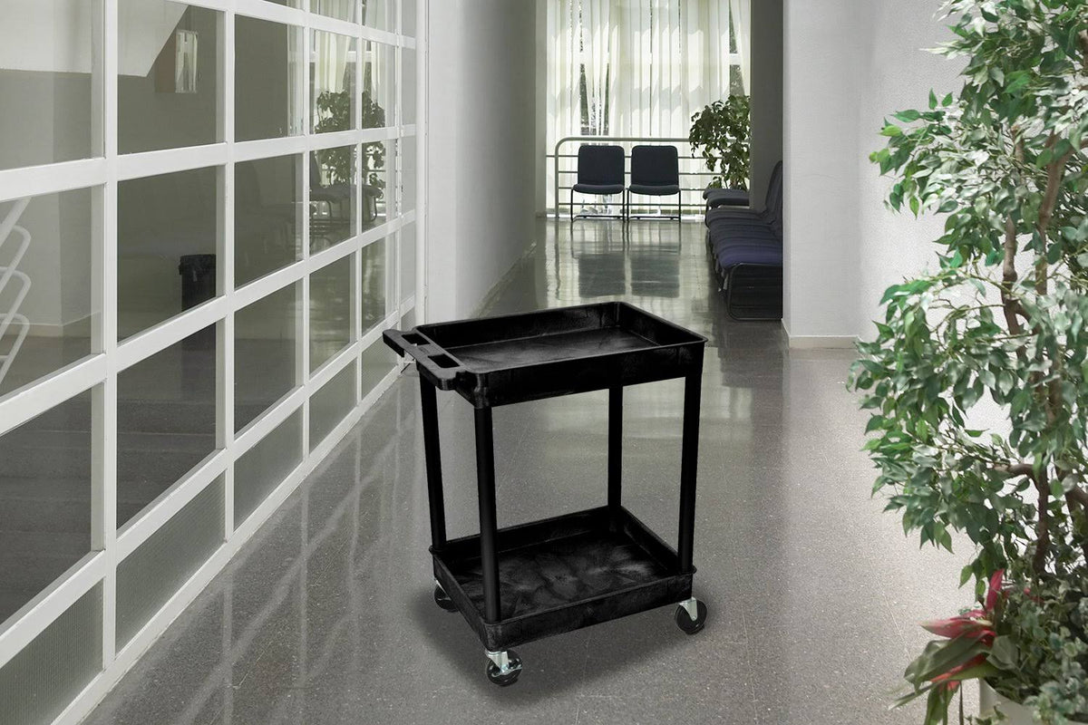 Black 2 Shelves Utility Cart Z658