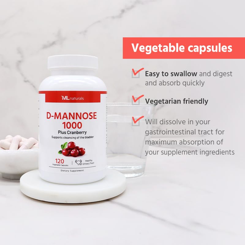 D-Mannose 1000 mg, Cranberry 2500 mg/serving, 120 Vegetable Capsule K775624
