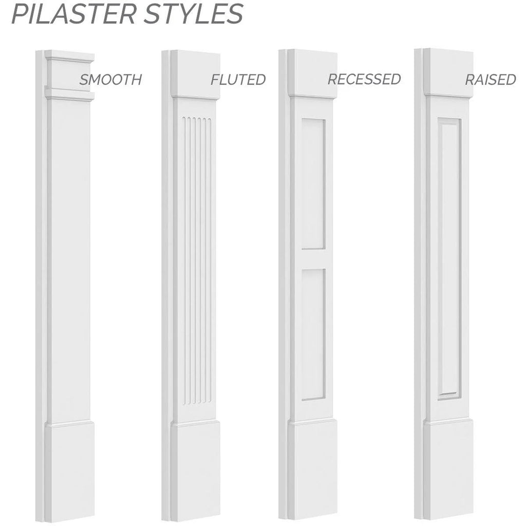 PVC Pilaster with Decorative Capital & Base (Pair) O61404