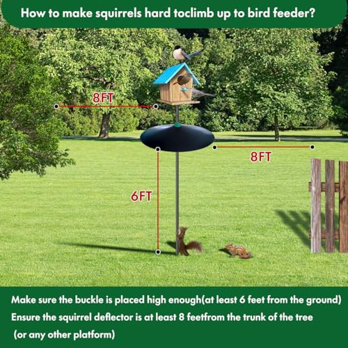 17" Extra Large Black Metal Squirrel Baffle for Bird Feeder Pole U124290
