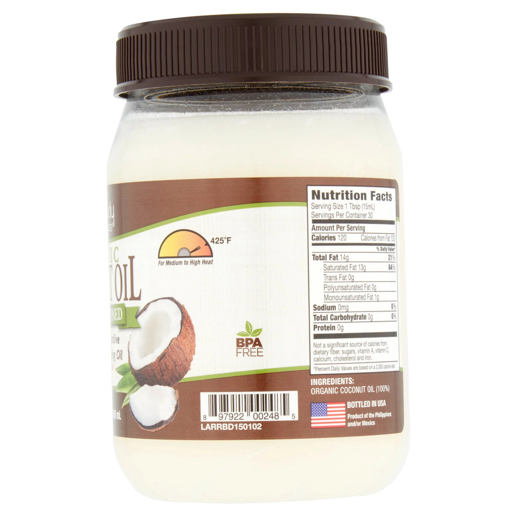 Organic Naturally Refined Coconut Oil, 15.5 fl oz, 6 pack D190572