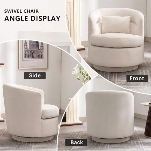 Grey Swivel Barrel Chair with Pillow Z219