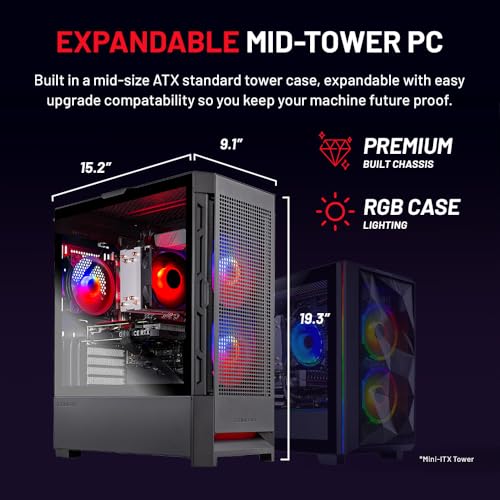 Mini Gaming PC Desktop, Ryzen 7 5700, NVIDIA RTX 4060 8GB, 1TB SSD, 16GB DDR4 RAM 3200, 650W Gold PSU, Win 11 Home Q9086