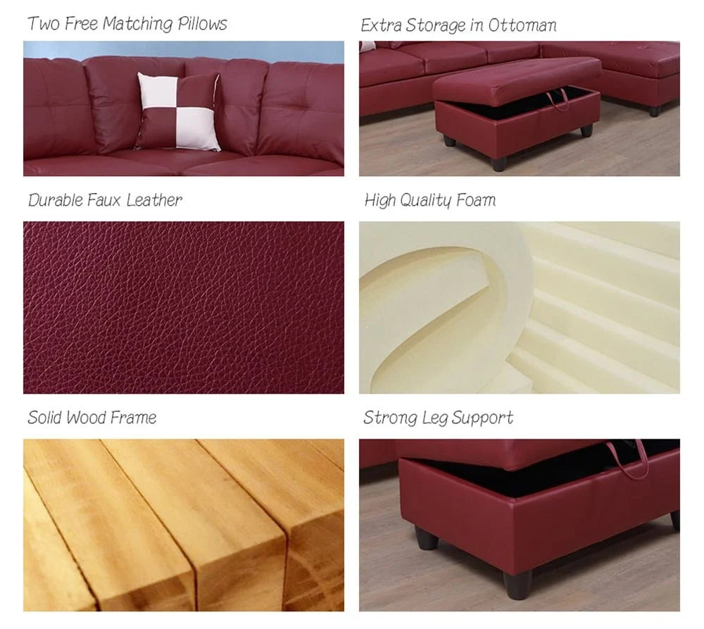 Red Right Hand Facing Sectional Sofa K657992