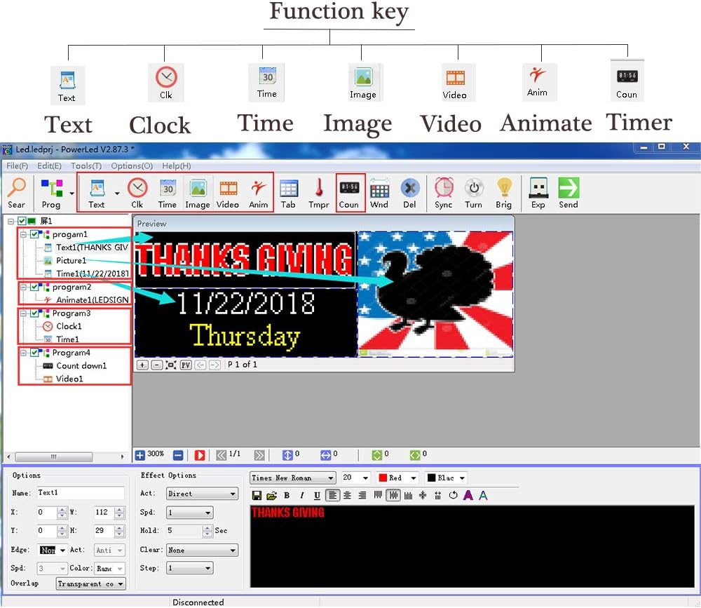 39x14 Indoor Full Color LED Scrolling Display Message Board A690037