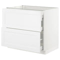White Base Cabinet with 2 Fronts 3 Drawers B66096