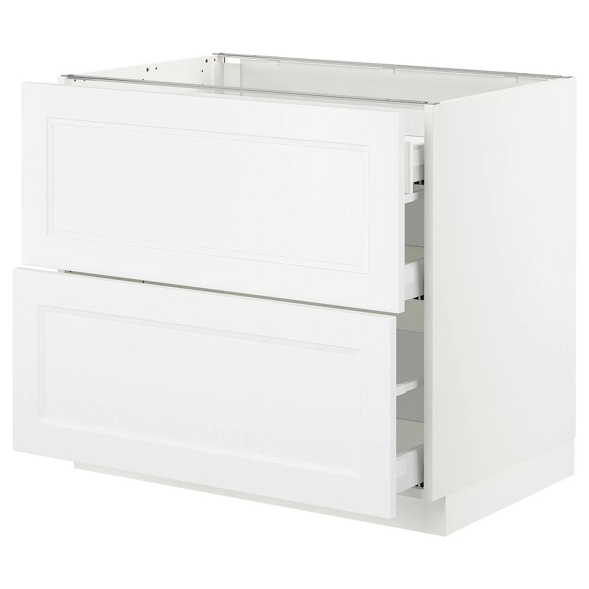 White Base Cabinet with 2 Fronts 3 Drawers B66096