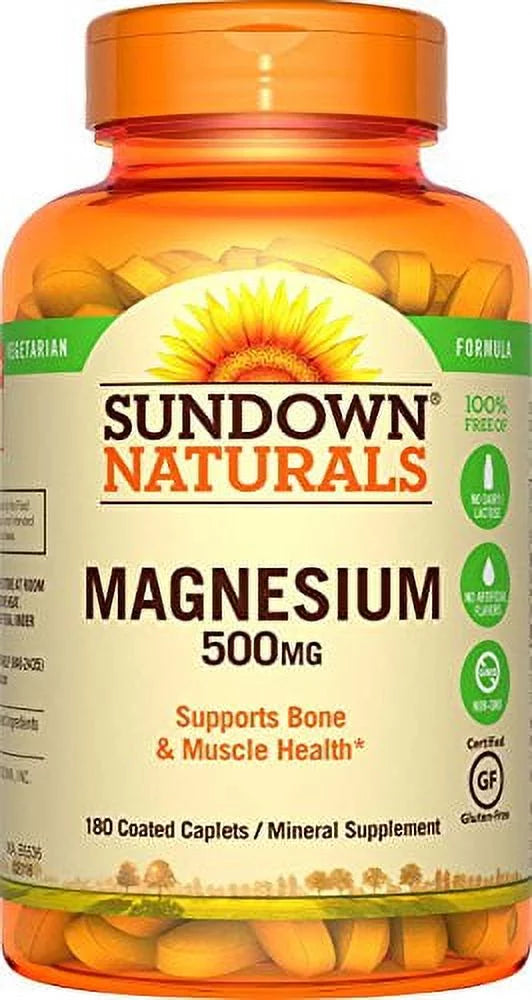 5 Pack Magnesium 500 mg 180 Caplets Each F486