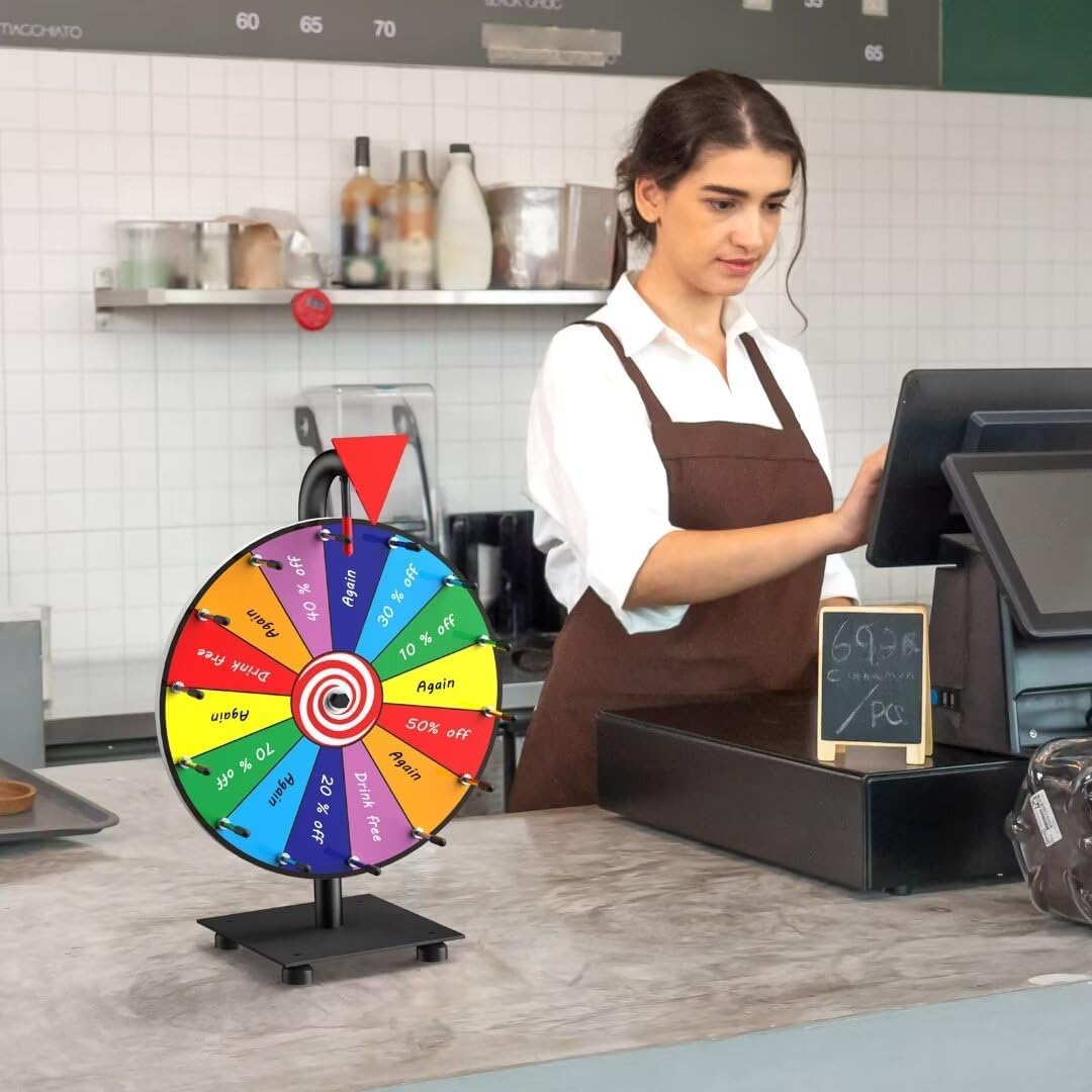 14 Slot Heavy Duty Spinning Prize Wheel with Base I44297