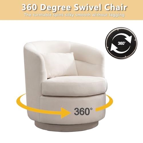 Grey Swivel Barrel Chair with Pillow Z219