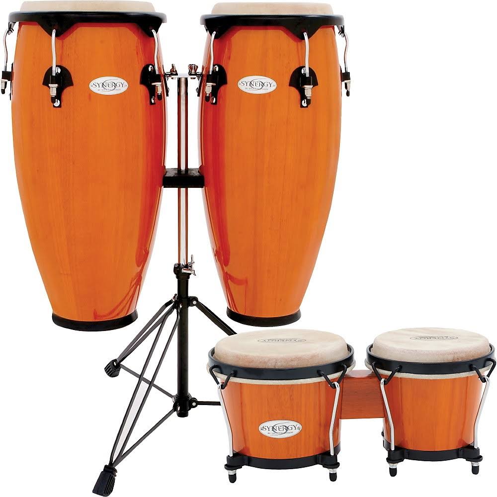 Amber Conga Set with Stand and Bongos I244