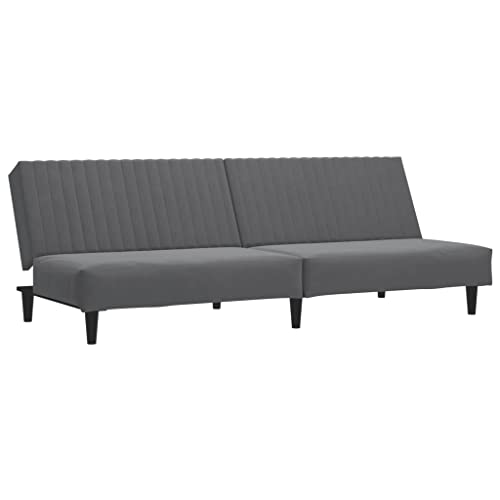 Dark Gray Velvet 2-Seater Sofa Bed X5555