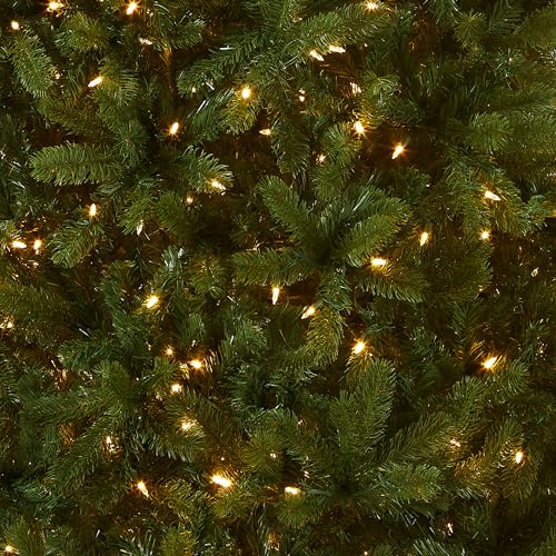 Pre-Lit Artificial Full Downswept Christmas Tree, Green, Dual Color LED Lights, 7.5 feet L99104