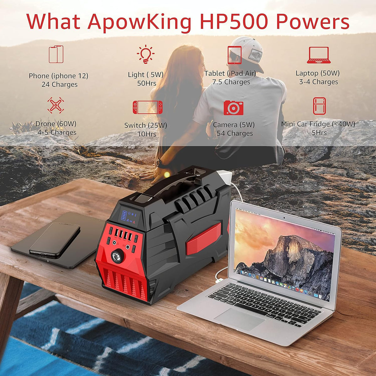 500W 296Wh Portable Power Station with Carry Bag G1405