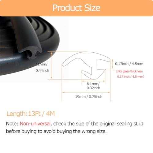 Windshield Gasket, Glass Rubber Seal, 13 Feet F69100