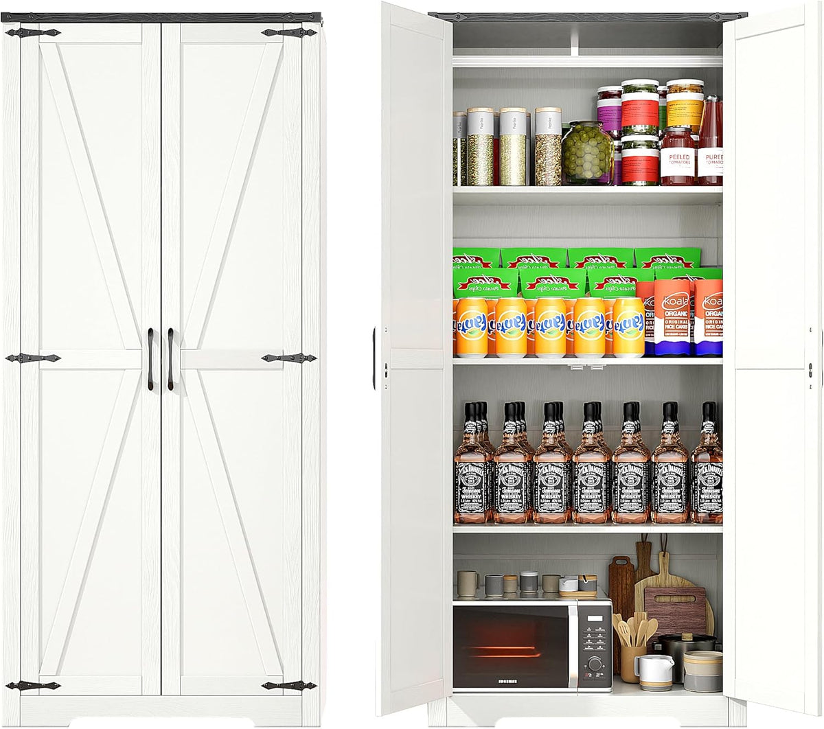 White 72" Wardrobe Closet with Doors K3507