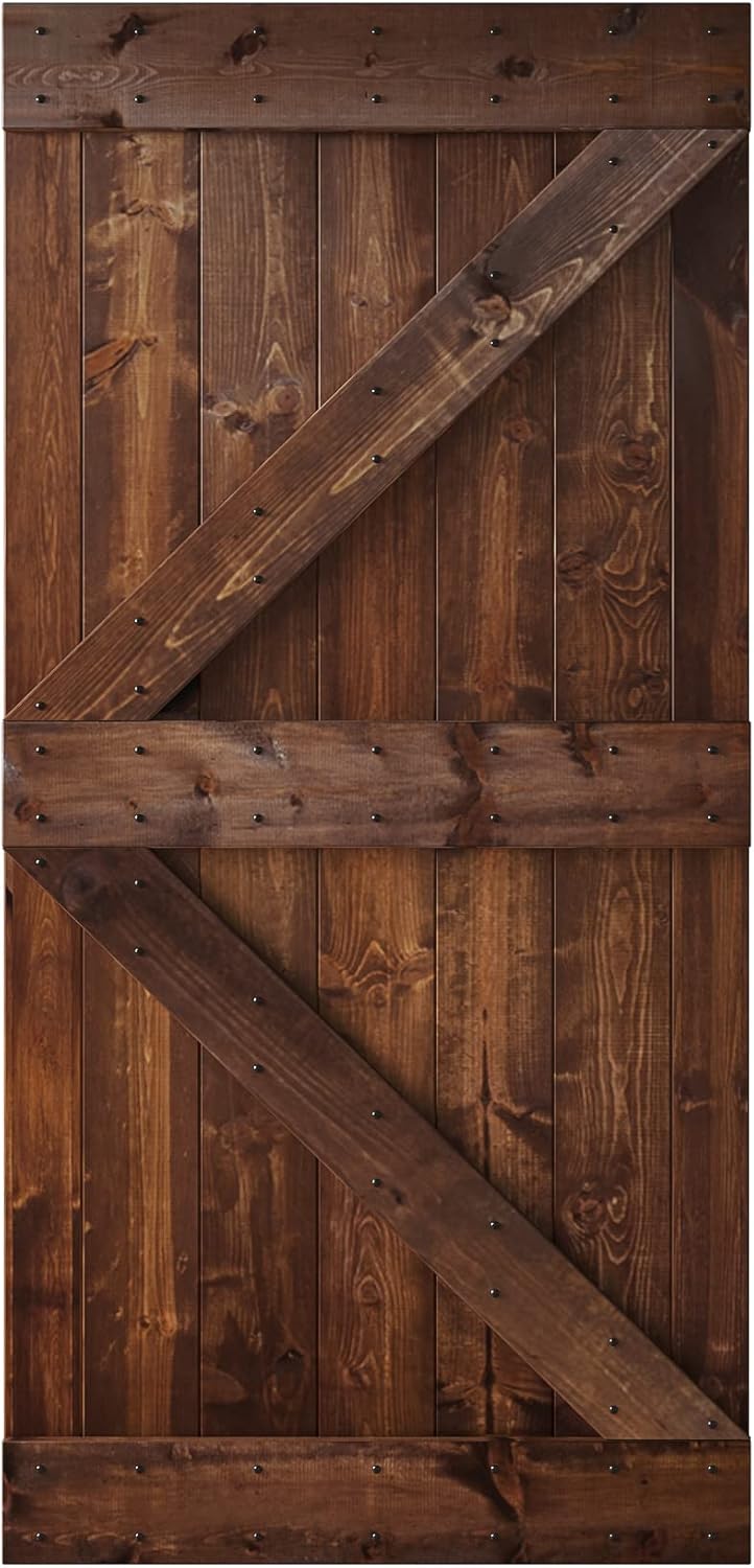 42 in x 84 in Knotty Wood Sliding Barn Door W4219