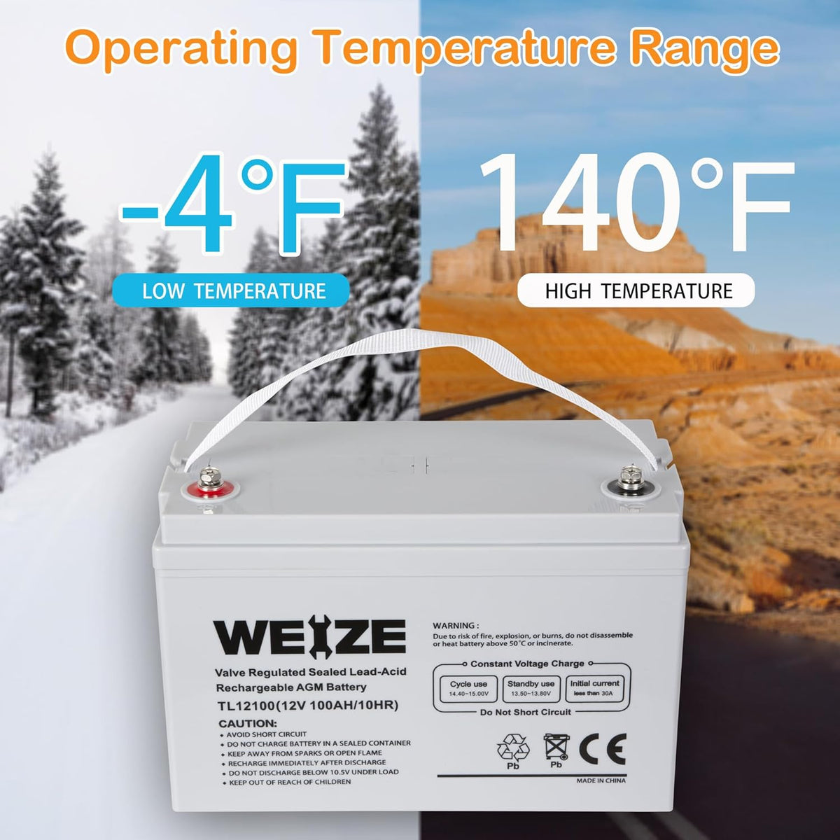 12 Volt 100Ah AGM Deep Cycle Battery G419