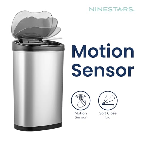 13 Gallon Stainless Steel Automatic Motion Sensor Trash Can T370