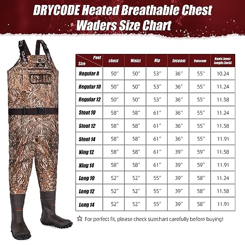 Waterproof Fleece-Lined Insulated Chest Waders with 1600g Boots F2952
