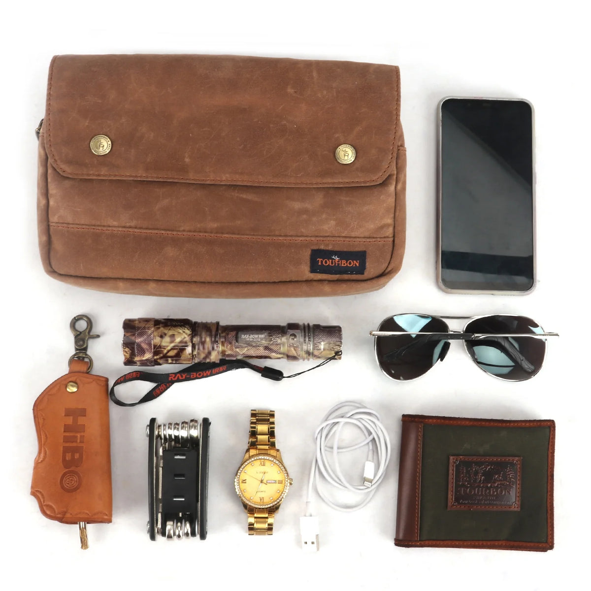 Brown Waxed Canvas Bicycle Pouch Bag W100376