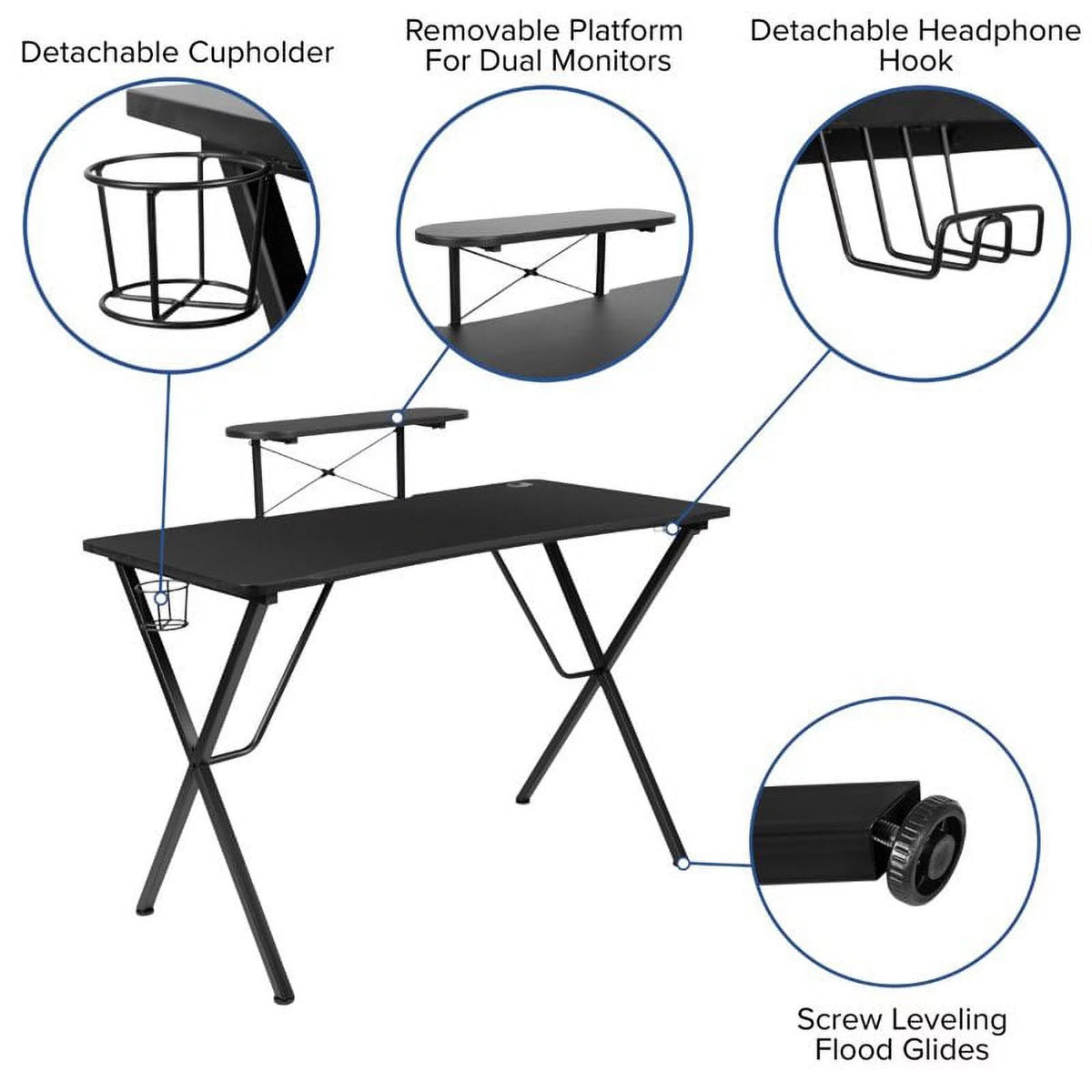 Black Gaming Desk and Reclining Swivel Chair H85522