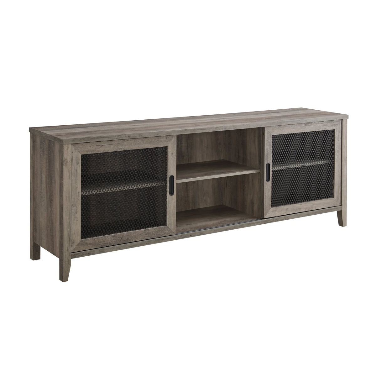 Grey Wash Sliding Door TV Stand T6278