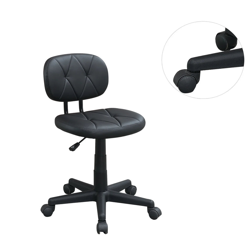 Black PU Leather Low-Back Office Chair S597