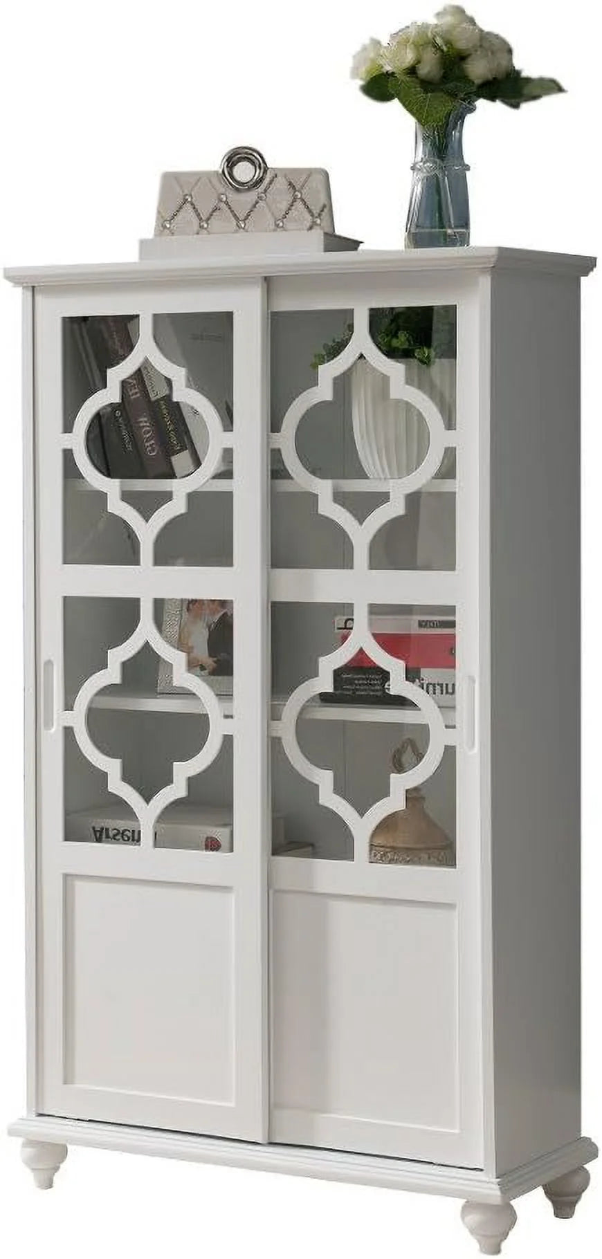 White Wood China Display Cabinet R91952