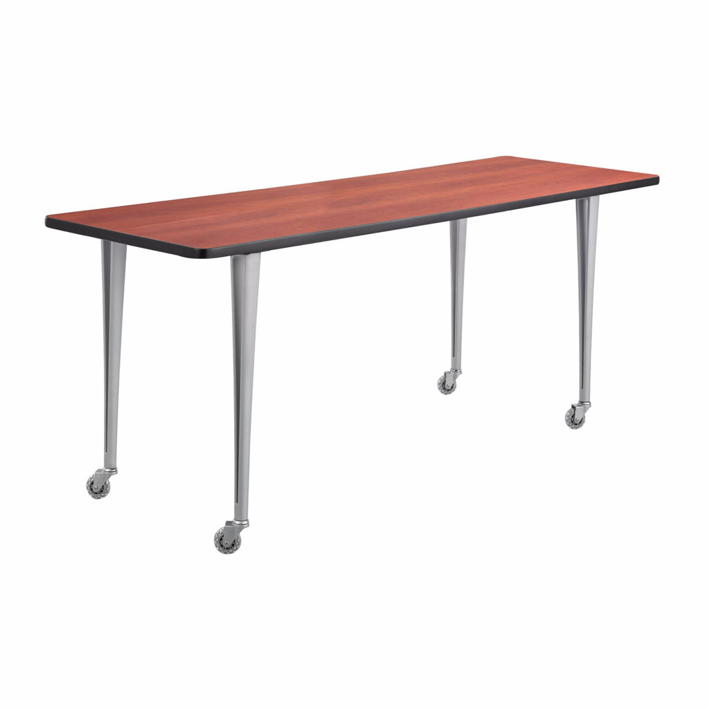Gray/Black Post Leg Desk with Casters E217991