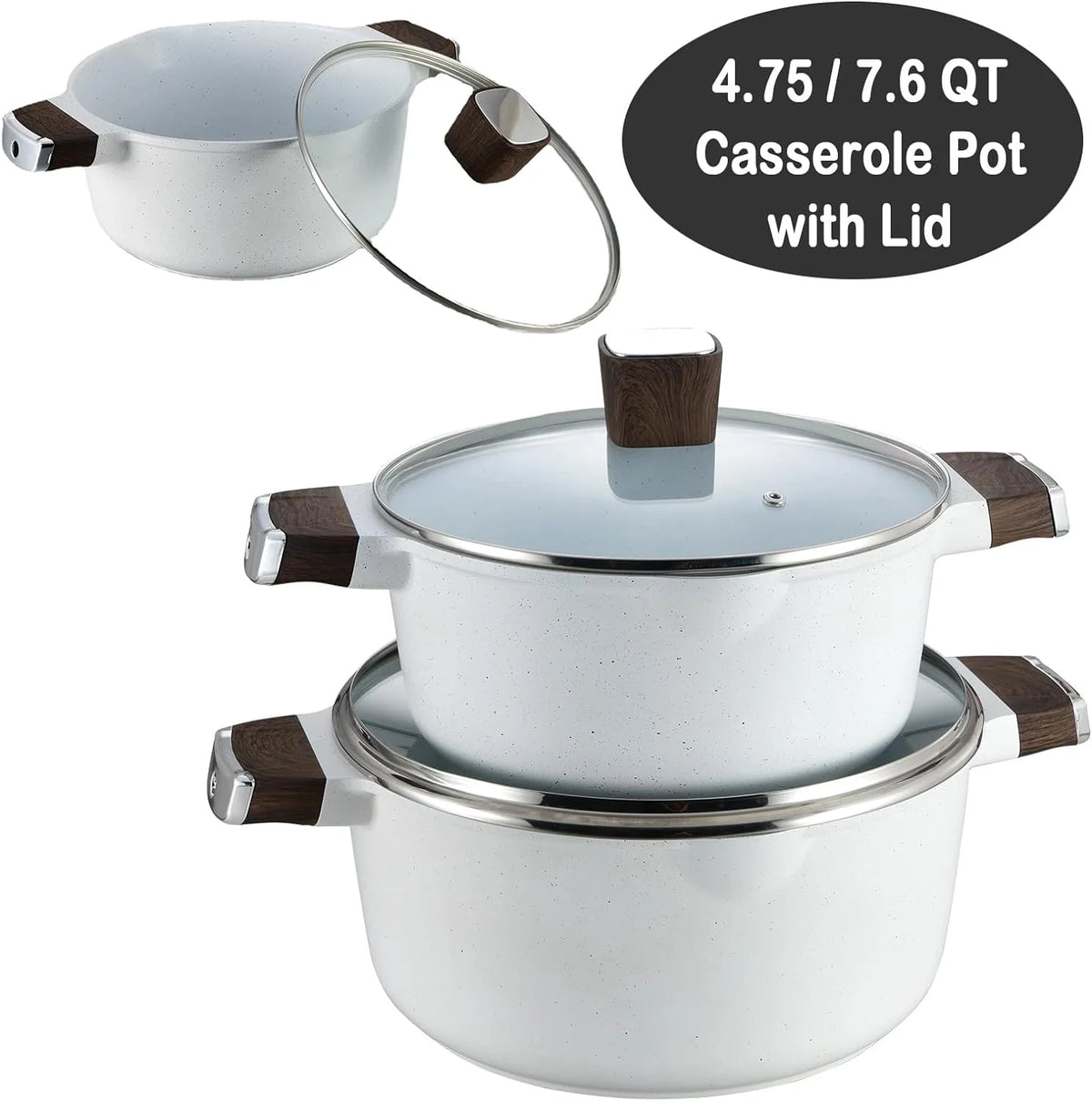 13pcs Nonstick White Granite Cookware Set L99570