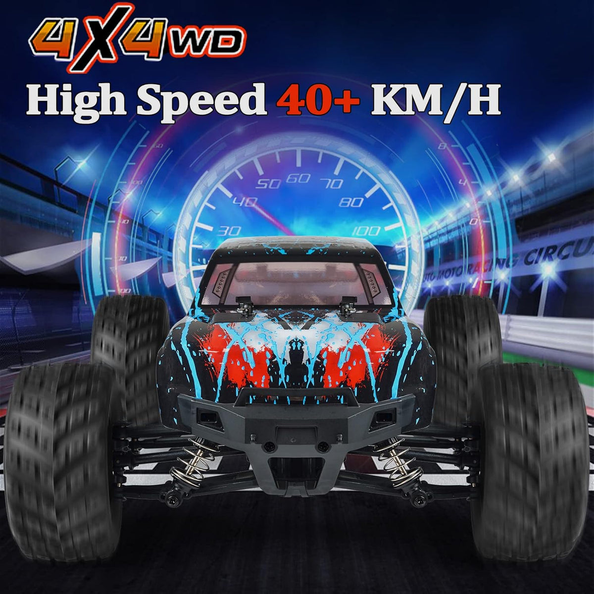 1/12 Scale Remote Control Car 2 Batteries 40+ km/h Off Road 4x4 Monster Truck O91253