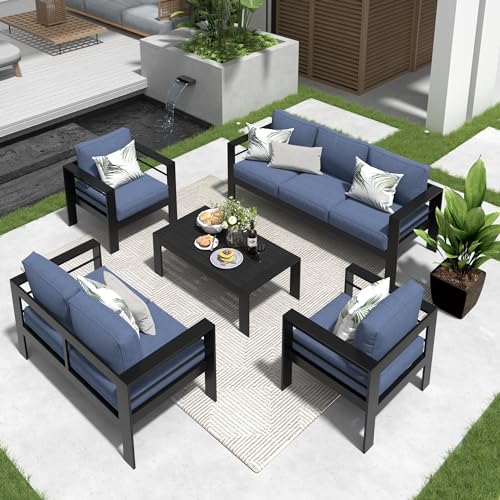 7 Seats Aluminum Patio Furniture Set with Coffee Table I326175