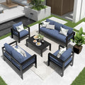 7 Seats Aluminum Patio Furniture Set with Coffee Table I326175