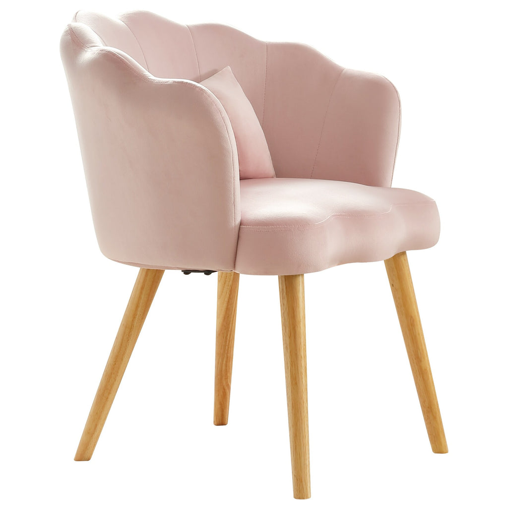 Velvet Accent Arm Chair with Waist Pillow J217443