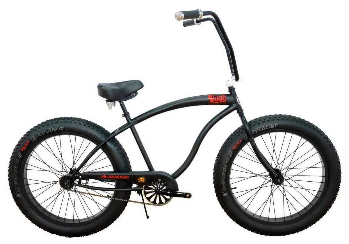 26 Beach Cruiser Coaster Brake Single Speed Matt Black C128
