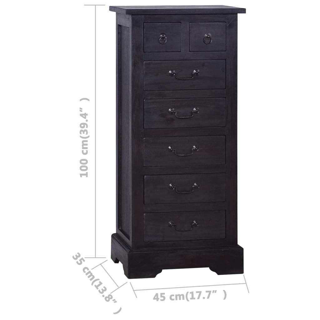 Black Solid Mahogany Wood Chest of Drawers L710