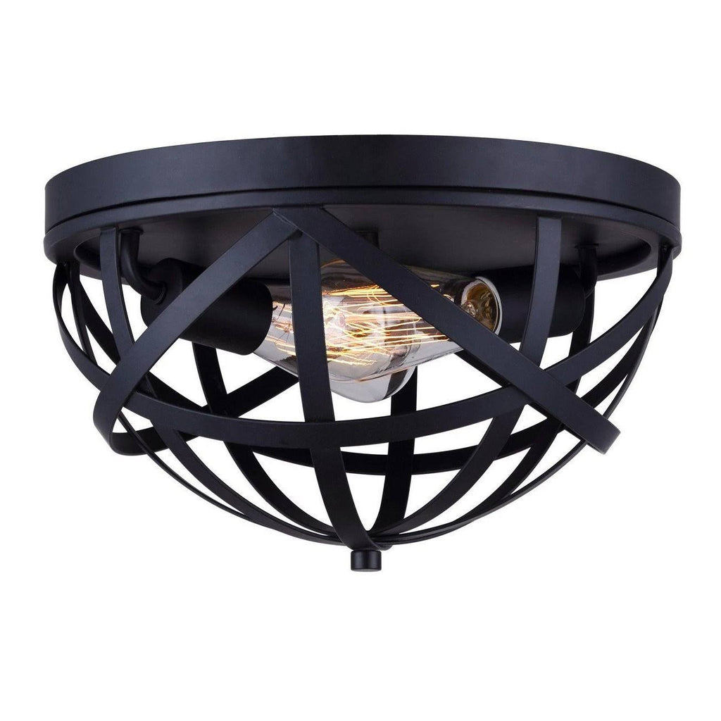 2 Light Flush Mount Black C955