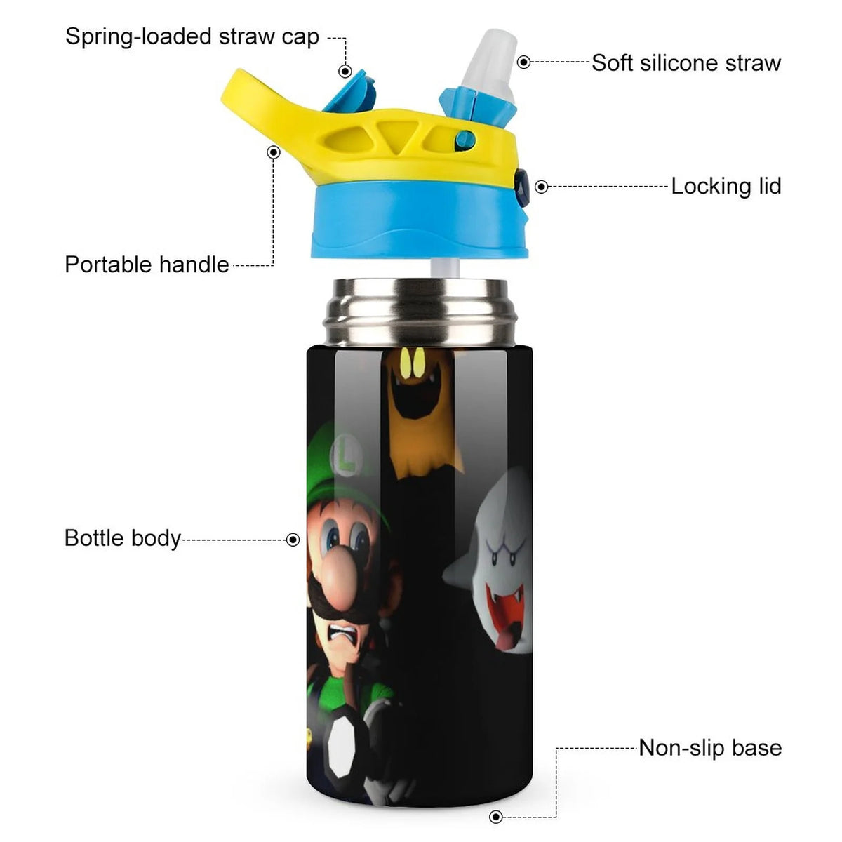 Insulated Stainless Steel Water Bottle with Straw A7586