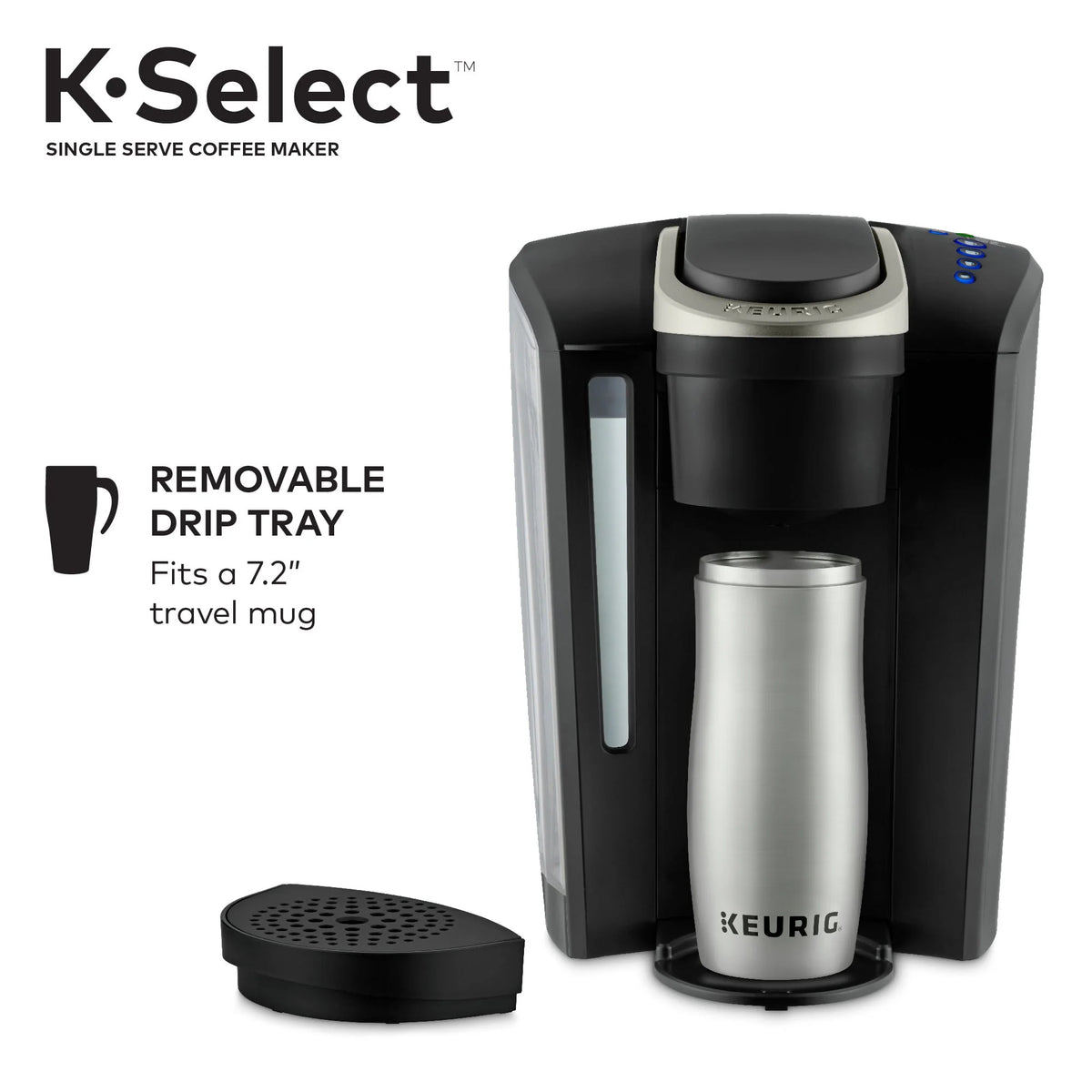 Single-Serve K-Cup Pod Coffee Maker with 12oz Brew Size, Matte Black U1061