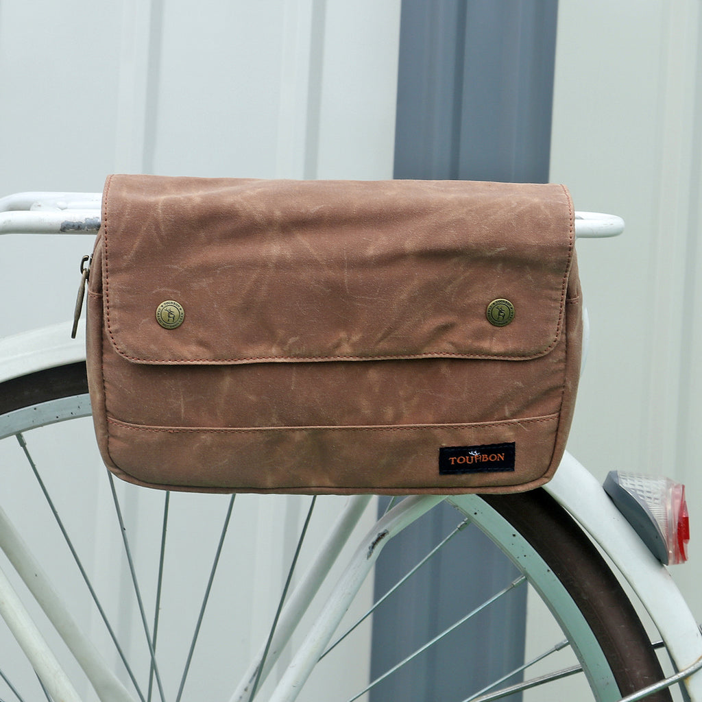Brown Waxed Canvas Bicycle Pouch Bag W100376